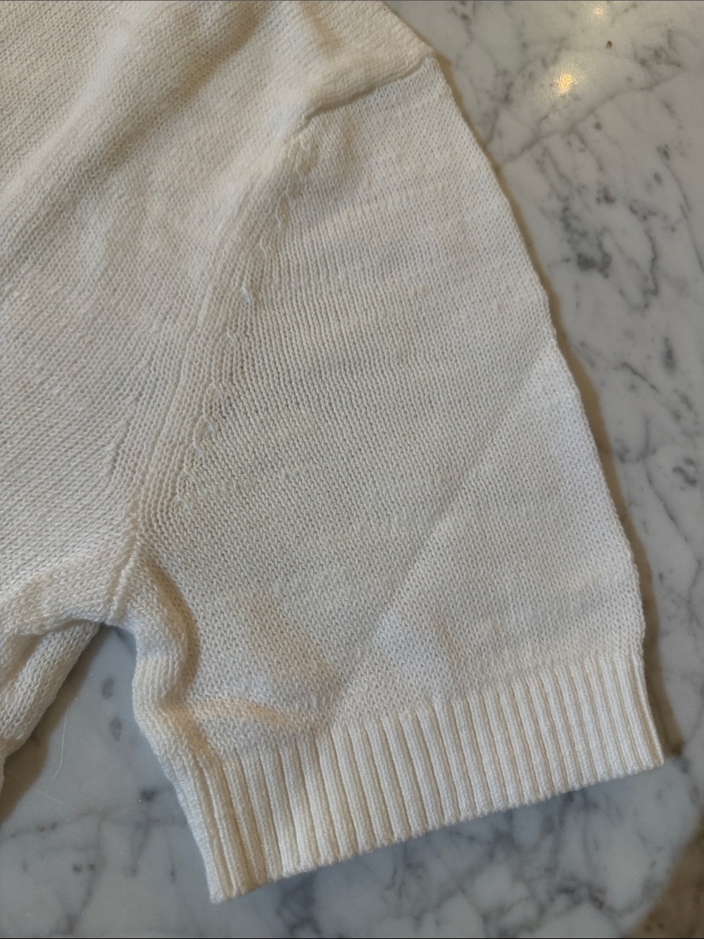 Banana Republic White Crewneck Short-Sleeve Sweater - Picture 4 of 5